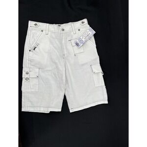 Kingsley Boys Bully Shorts Size 10 White Cargo 26" waist 10.5" inseam